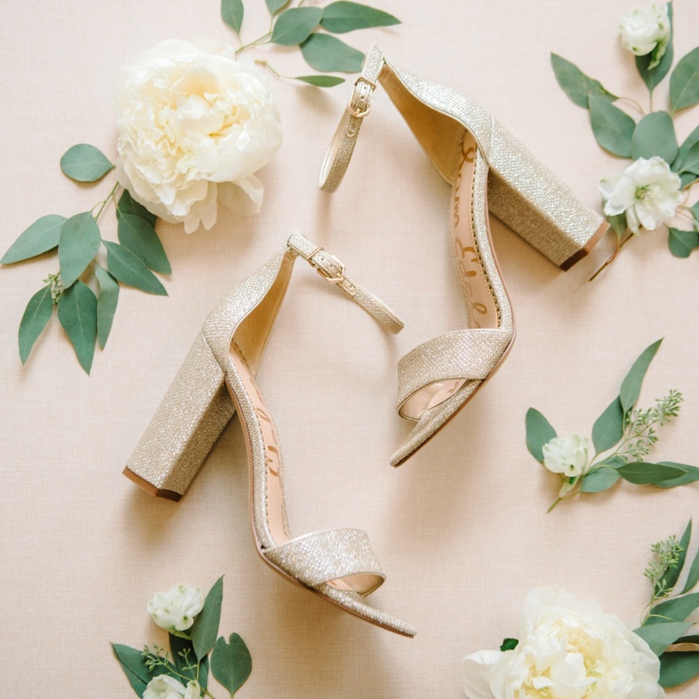 Sam Edelman Yaro Light Gold Mesh Heels